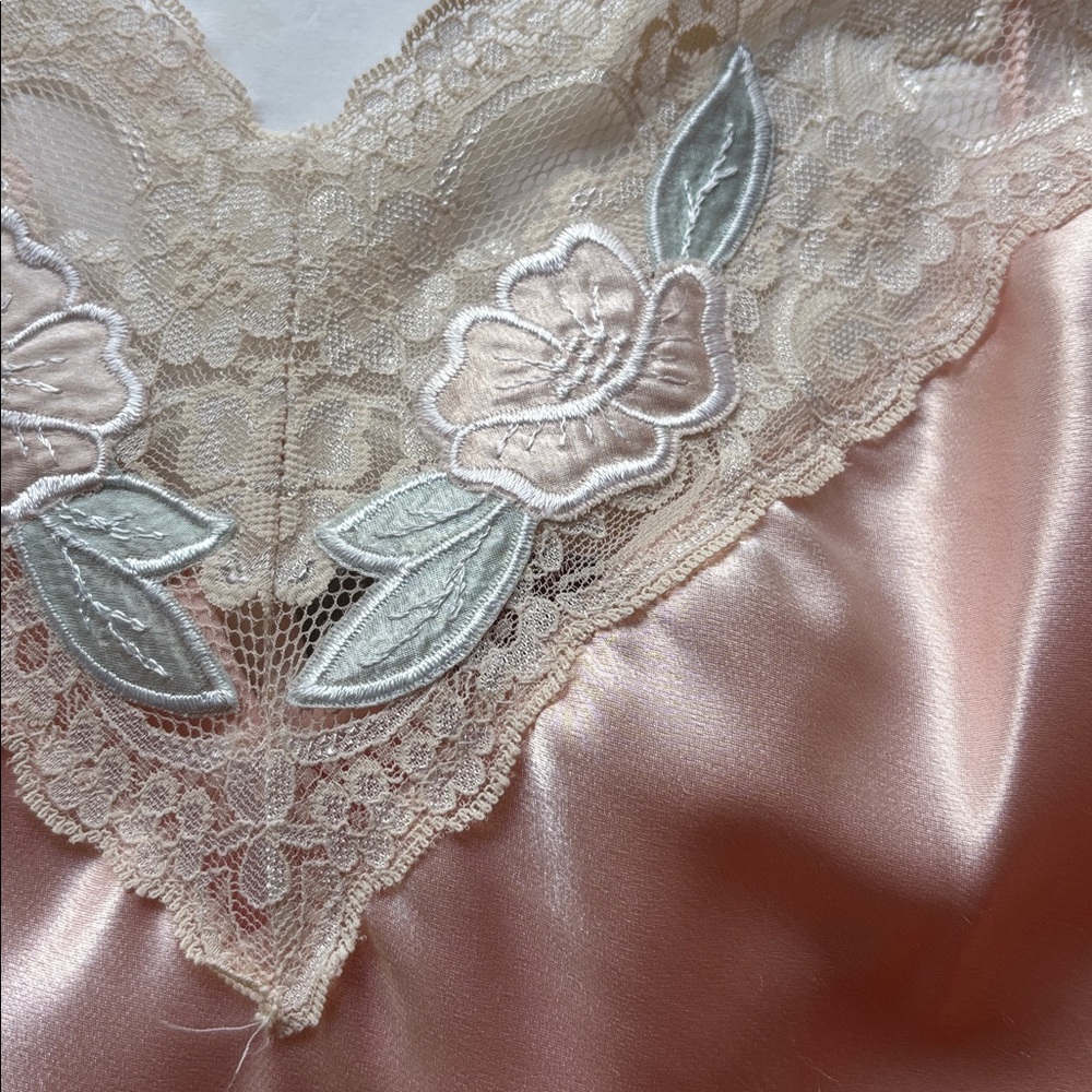 Vintage 90’s Cottagecore Ballet Pink Slip Dress Lace Mini Cute Loveshackfancy M - Picture 12 of 17